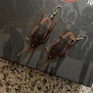 Cockroach earrings